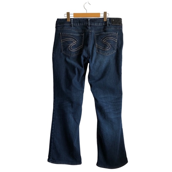 Silver Jeans Suki Size 34 HEMMED Dark Wash Flare Denim - Picture 4 of 13